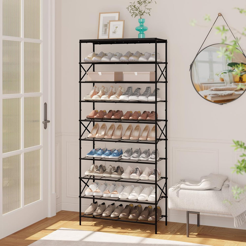 IBUYKE 10 Tier Shoe Rack, Large Capacity Shoe Storage Organizer for 40 Pairs ...