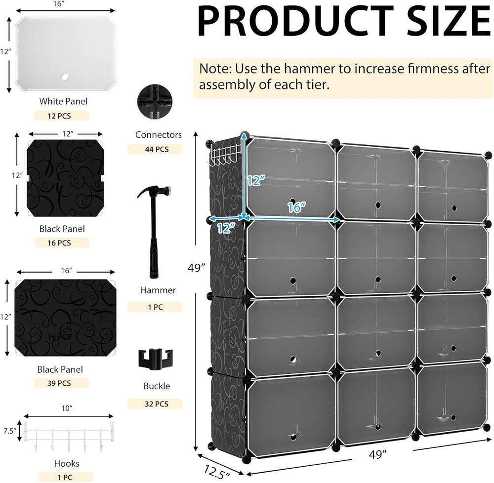 GOFLAME Portable Shoe Rack Organizer, 48 Pairs Expandable Modular Shoe Storag...