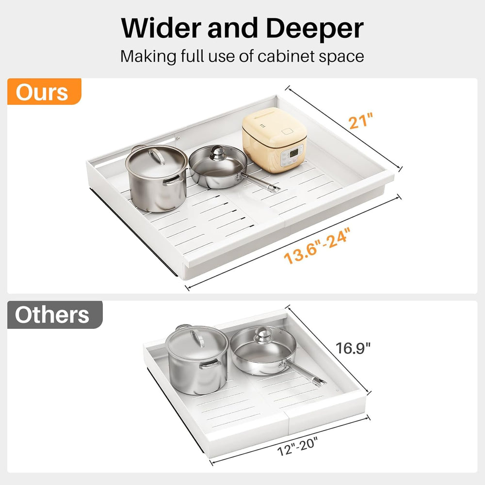 Pull out Cabinet Organizer, 1-Pack Expandable(13.6"-24") Silde out ...