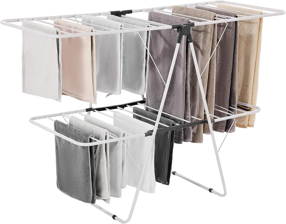 VEVOR Clothes Drying Rack, 2-Tier Foldable Laundry Dryer Rack with Sock Clips...