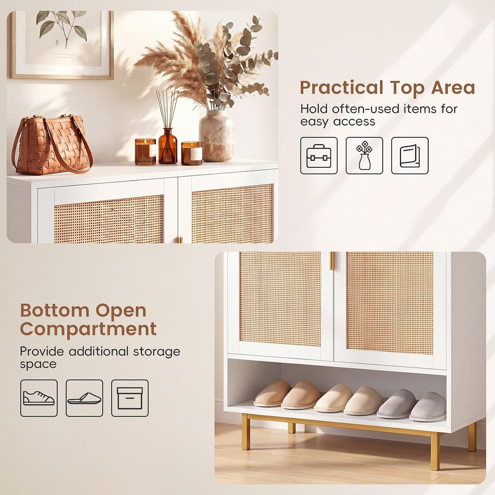 LOKO Shoe Storage Cabinet, Freestanding Hidden Shoe Cabinet (White)