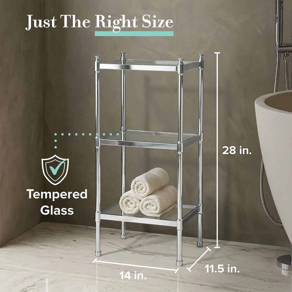 Gatco 1351 3-Tier Rectangle Taboret in Chrome