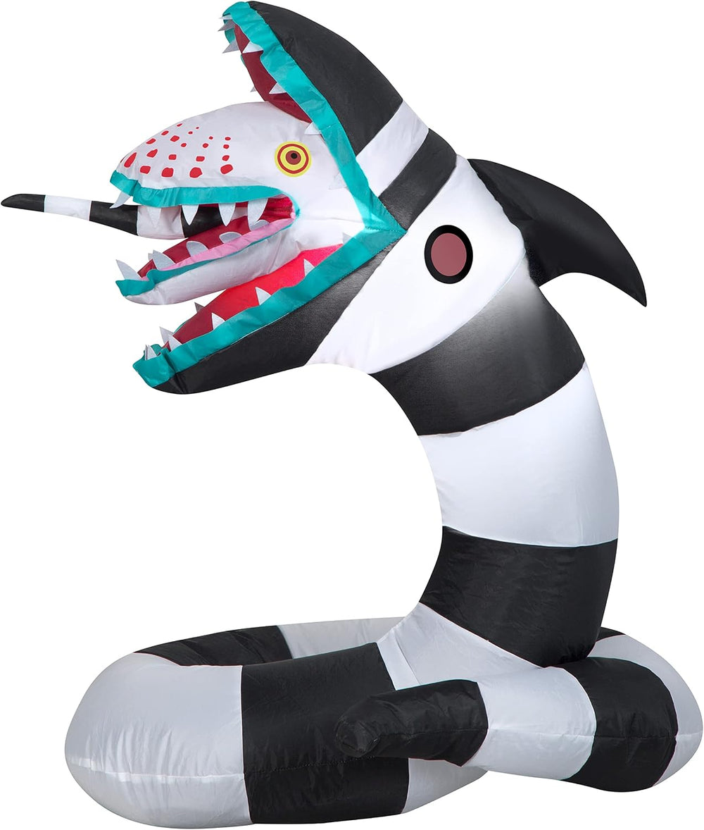 Gemmy Beetlejuice Sandworm Halloween Inflatable, 3 Ft Tall Lighted Yard Decor...