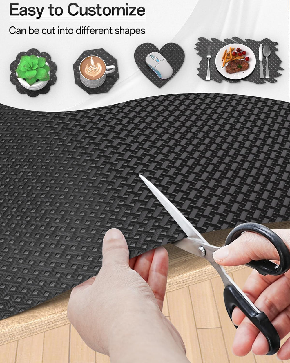 GTJ Shelf and Drawer Liner for Kitchen Cabinet Non-Adhesive Non Slip