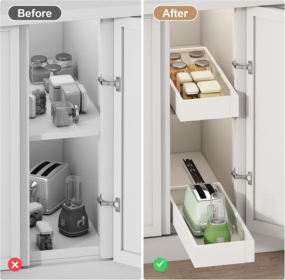 Fokyfok Pull out Cabinet Organizer,7"-11"W,17"-24"D,Expan...