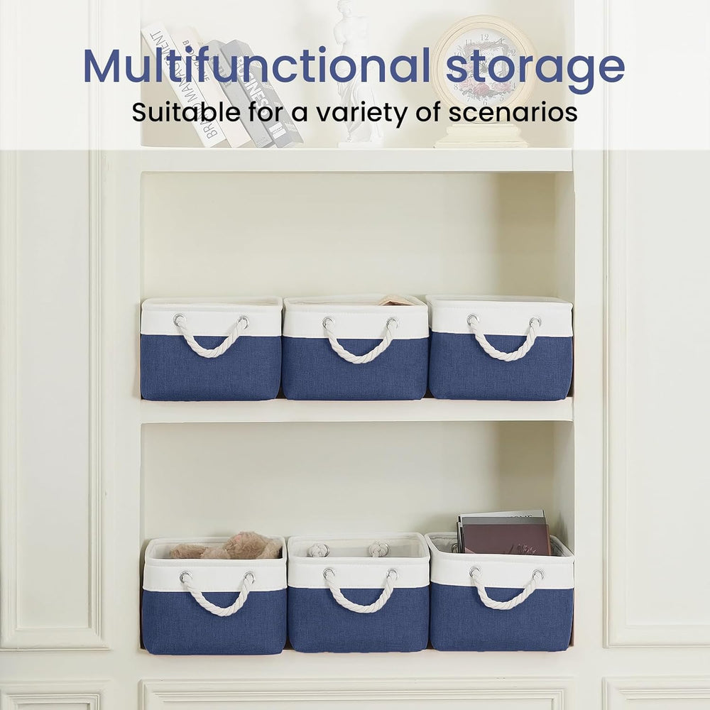 13.8x9.8x6.7 Inch Fabric Small Storage Bins with Handles 6 Pack