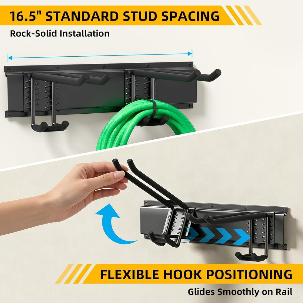 49.5 Inch Garage Tool Organizer, 6 Double-layer Hooks, Holds 440lbs