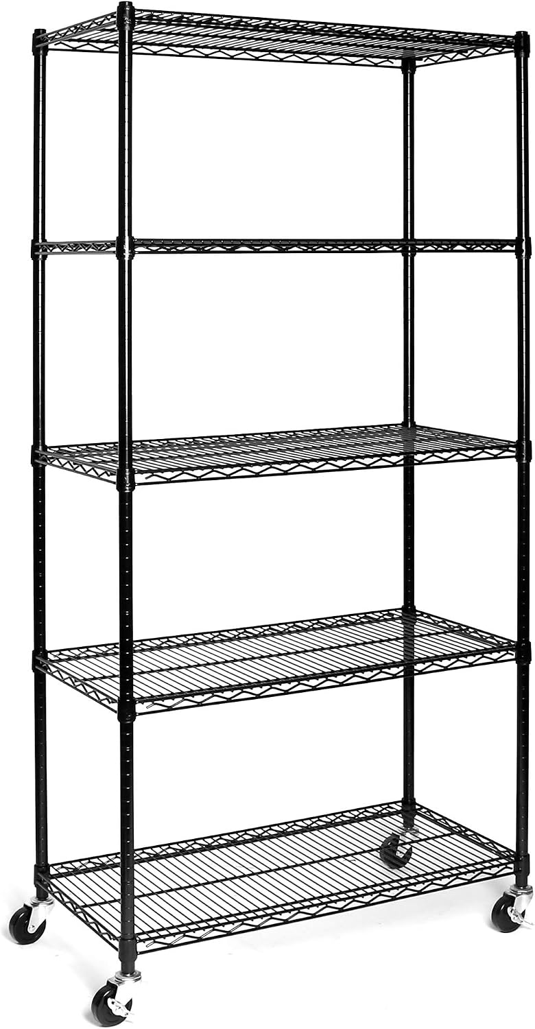 UltraDurable 5-Tier NSF Steel Wire Shelving, 36"W x 18"D x 75"...
