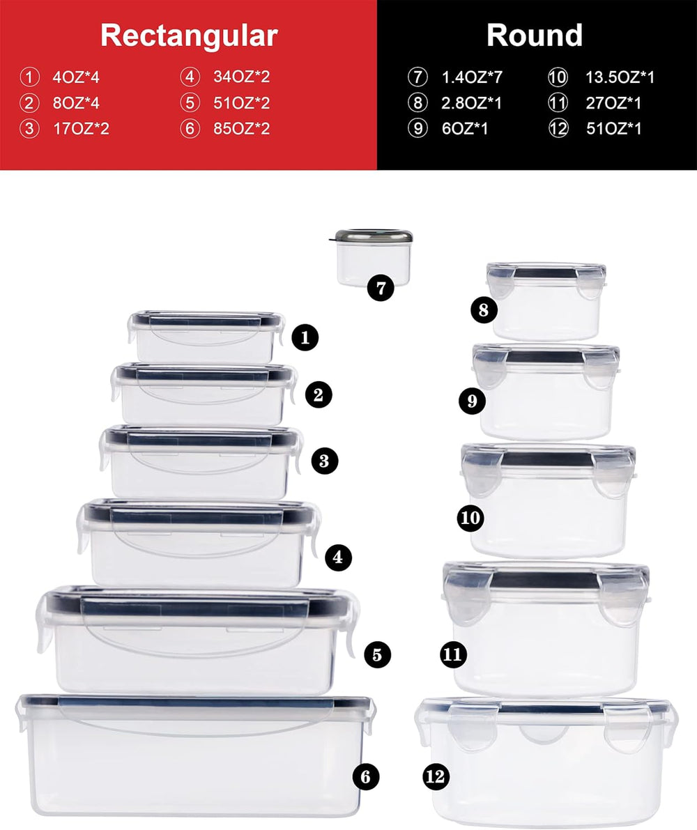 FOOYOO 56 Pcs Large Food Storage Containers Set with Lids (28 Containers + 28...