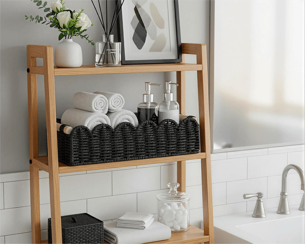 CubesLand Bathroom Basket Organizer, Toilet Tank Paper Storage Baskets 2PK