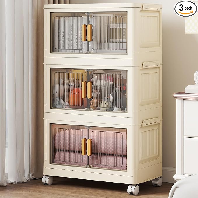 3 Tier Stackable Plastic Storage Bins
