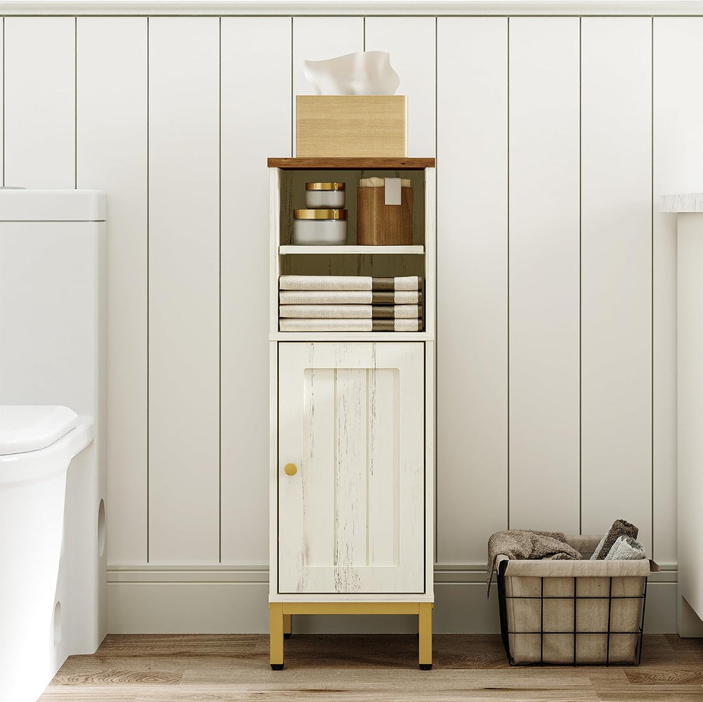 Hzuaneri Bathroom Storage Cabinet, Corner Floor Cabinet with Shelves