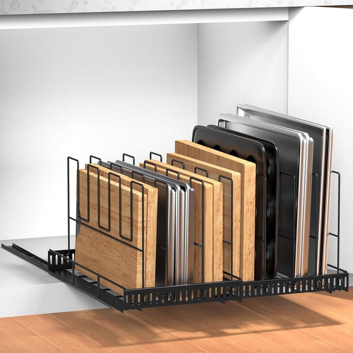 Housolution Pull Out Baking Tray and Cookie Sheet Cutting Board Organizer