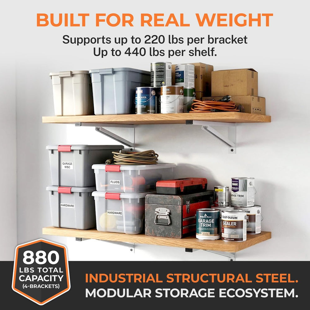 Heavy Duty Metal Brackets for Garage Wall Shelving, Modular Wall Mounted Stor...