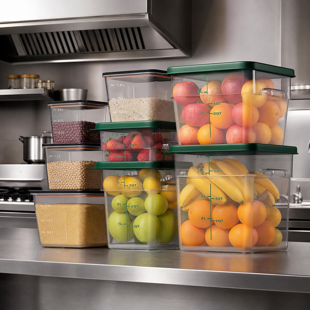 8 Pack Food Storage Containers with Lids；BPA-Free Cereal, Rice, Flour, Pasta ...