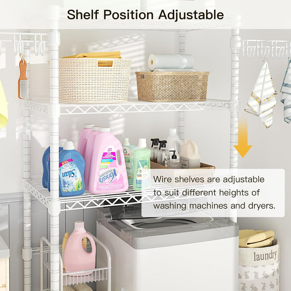 Ulif U8 Laundry Room Storage Organizer, Over The Washer and Dryer Storage She...