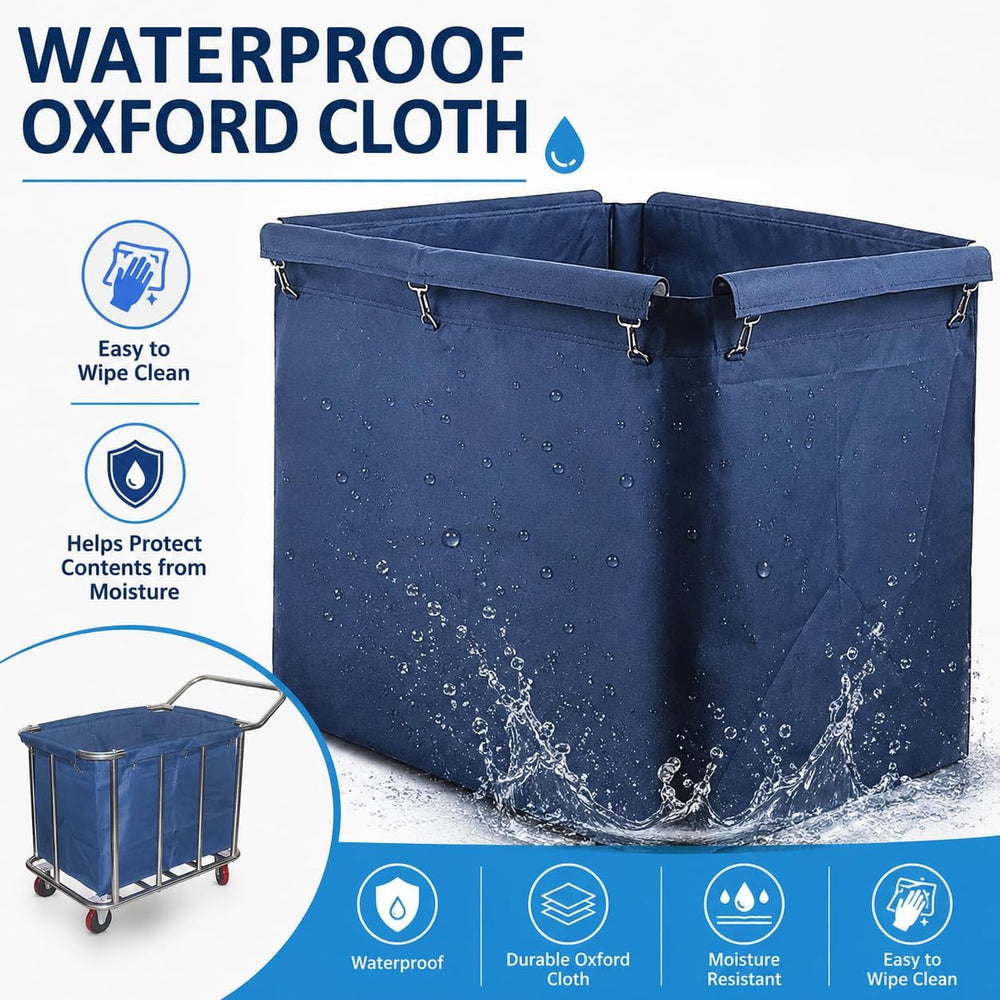 400L Commercial Laundry Cart Liner Bags - Removable Waterproof Replacement Ba...