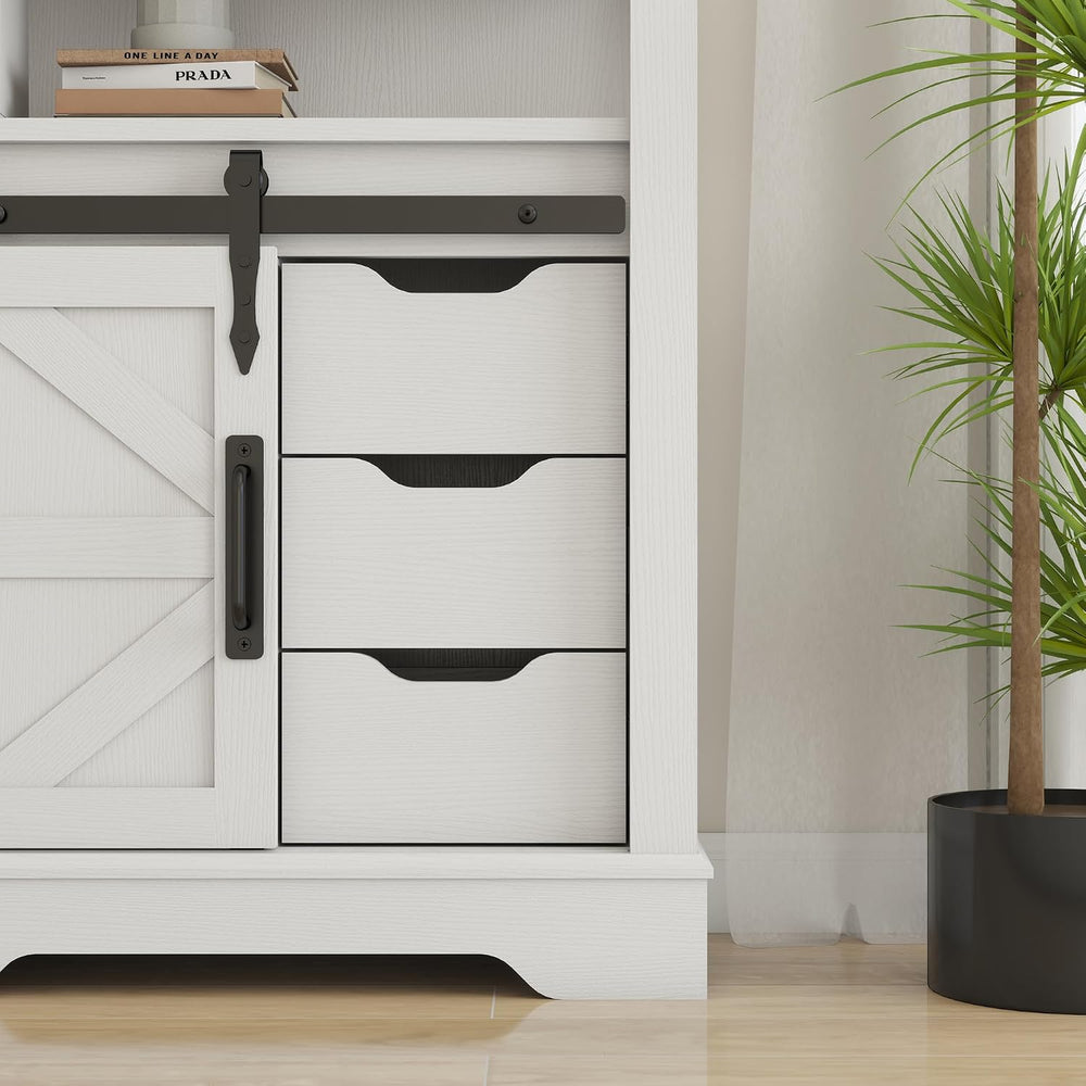 Panana Farmhouse Bathroom Floor Cabinet, Sliding Barn 3 Drawers & 1 Door ...