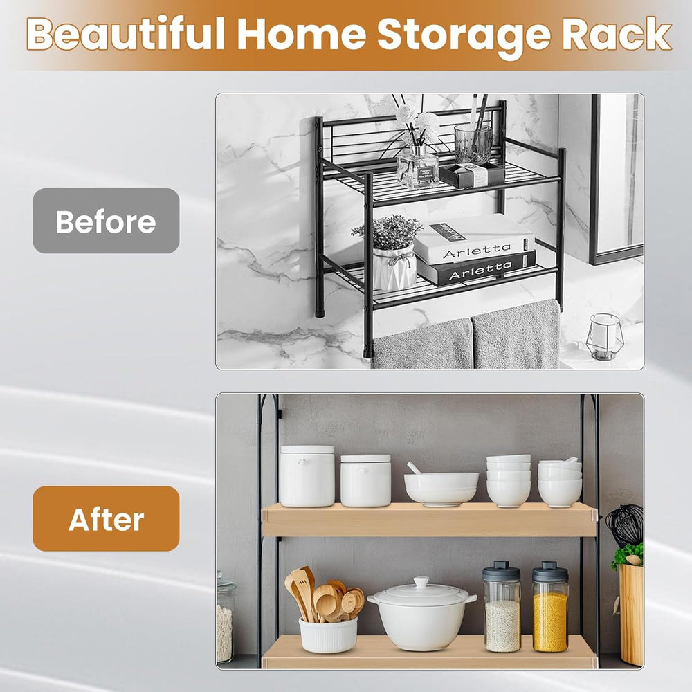 4PCS Wire Shelf Cover 35"L x 16"W PVC Wood-Like Wire Rack Covers