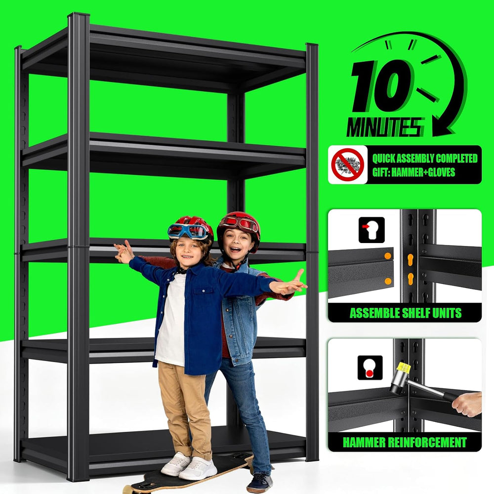 71.2"H Garage Shelving 2500LBS Heavy Duty Metal Storage Shelves
