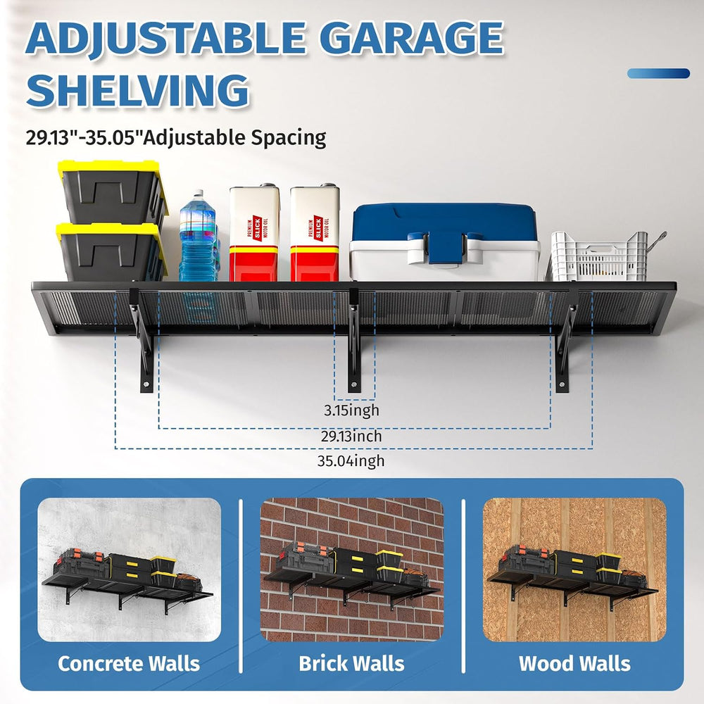 2 Pack Garage Wall Shelving,46"X 12.5" Garage Shelving Wall Mounted...