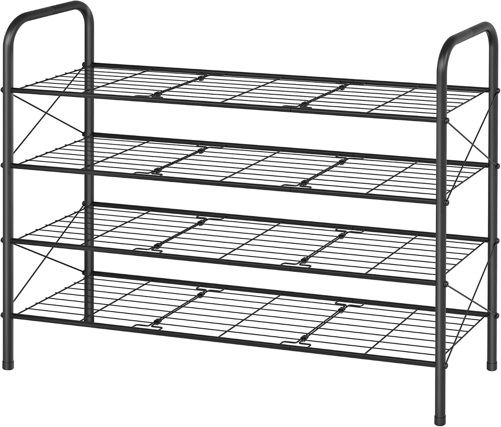 Hoctieon 4 Tier Mesh Style Shoe Rack, Entryway Shoe Shelf, Shoe Storage Organ...