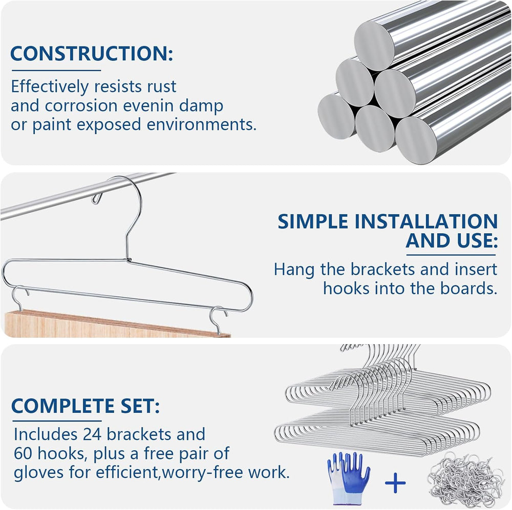 24 Pack Cabinet Door Painting Hanger, 14.57” x 5.24” Door Painting Brackets w...