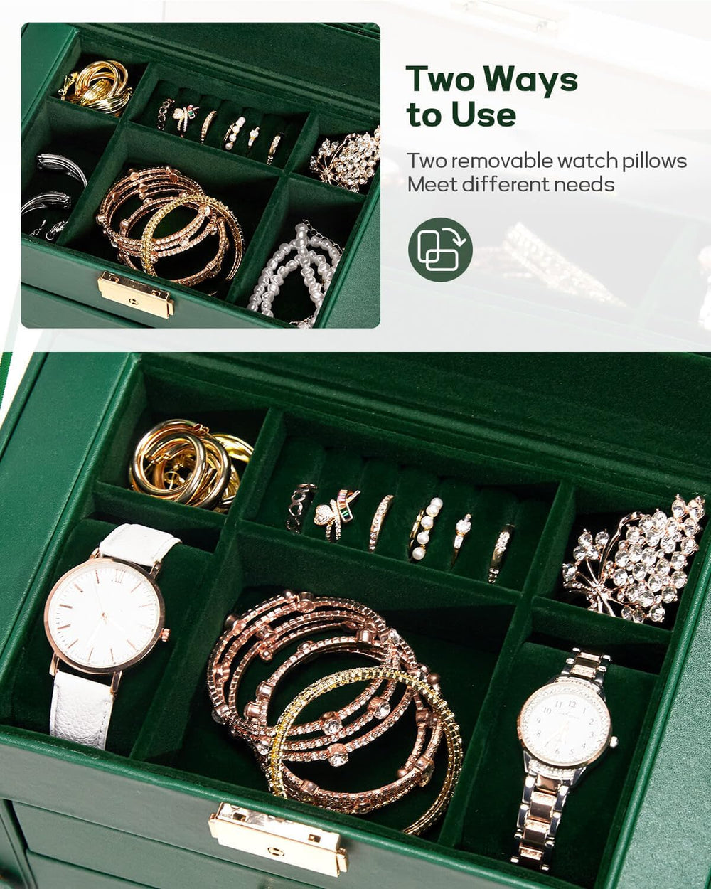 Homde Large Jewelry Box for Women: 5-Layer Organizer with Lock for Dresser