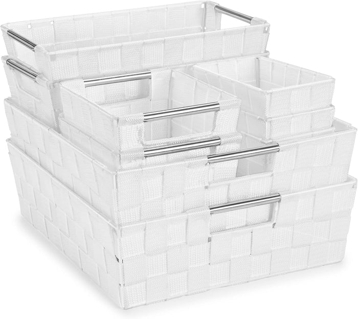 Sorbus Baskets for Organizing, Woven Storage Set (9 Piece Set, White)