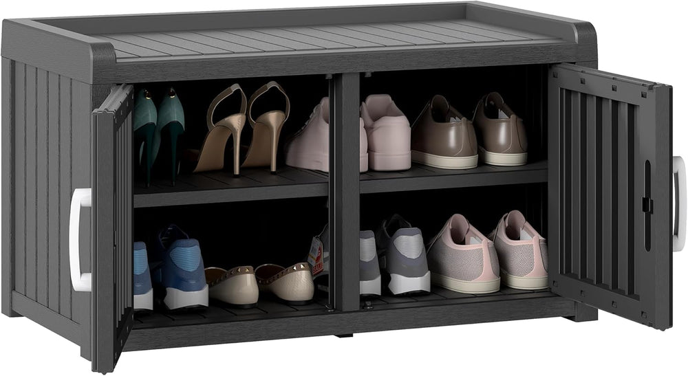 KAMABOKO 31.7" Shoe Storage Cabinet with Waterproof UV-Resistant, Entryw...