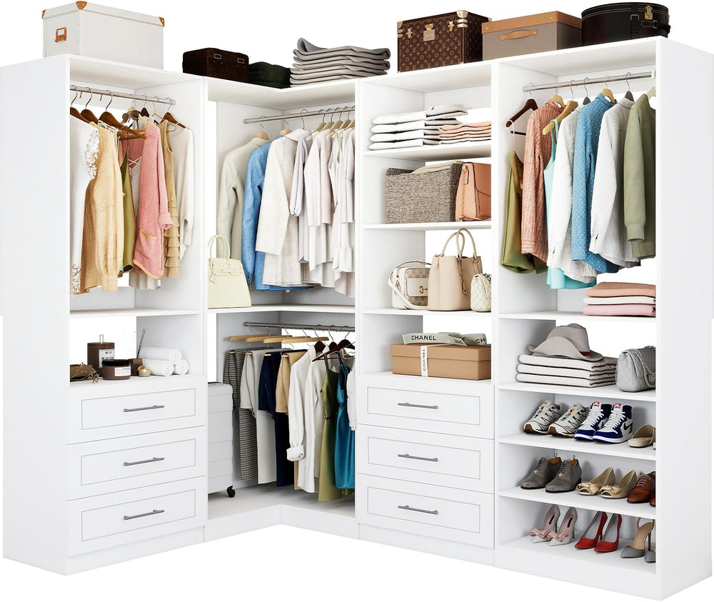 Vomavex Closet System with 4 sets, 101.9" Closet Organizer Systems with ...