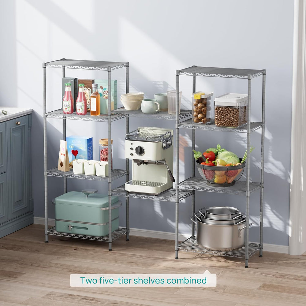 SINGAYE 5 Metal Shelves Wire Shelving Storage Shelf Adjustable Unit Pantry