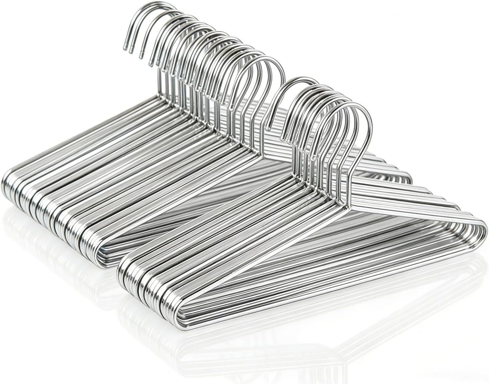 50 Pack Metal Coat Hangers Clothing Hangers Heavy Duty, Stainless Steel for C...