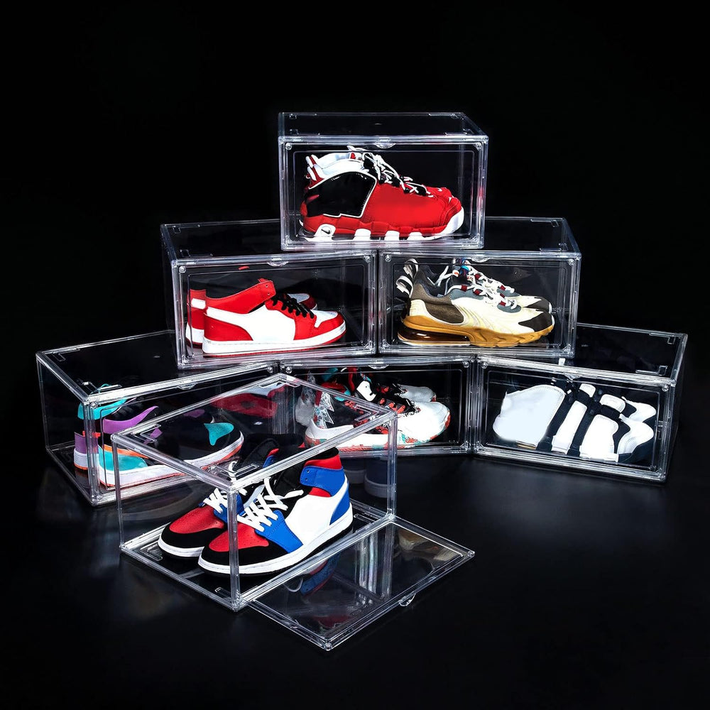 12 Pack Shoe Boxes,Acrylic Shoe Display Box,Stackable clear shoe box,Clear Pl...