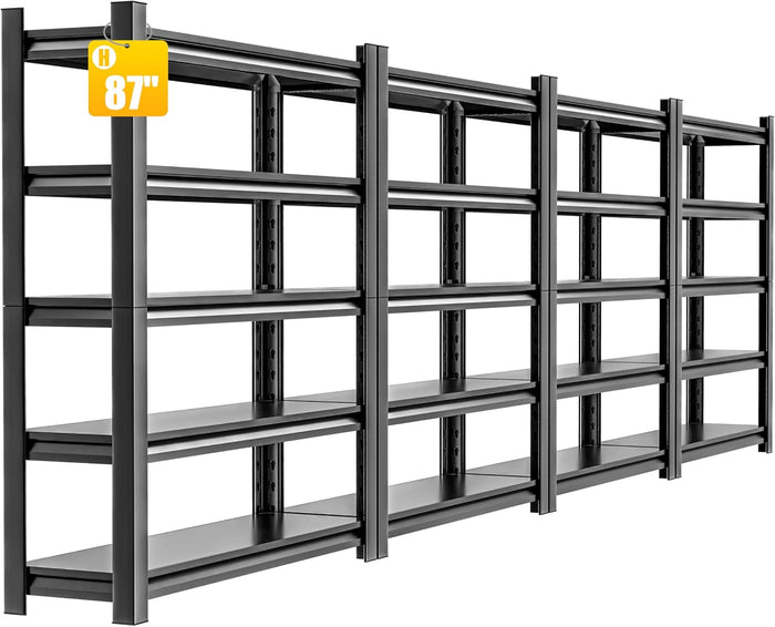 4 Pieces Garage Shelving, Heavy Duty Sturdy Steel Thickened Metal Shelves