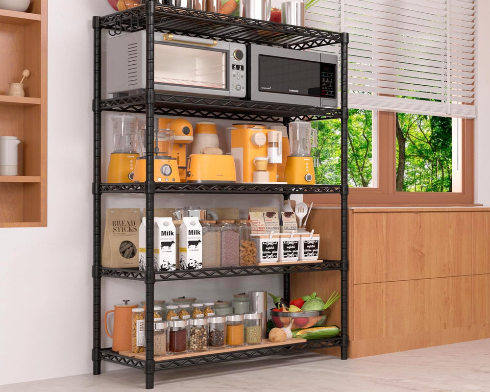 PrimeZone Wire Storage Shelves, 5-Tier Adjustable NSF Metal Shelving