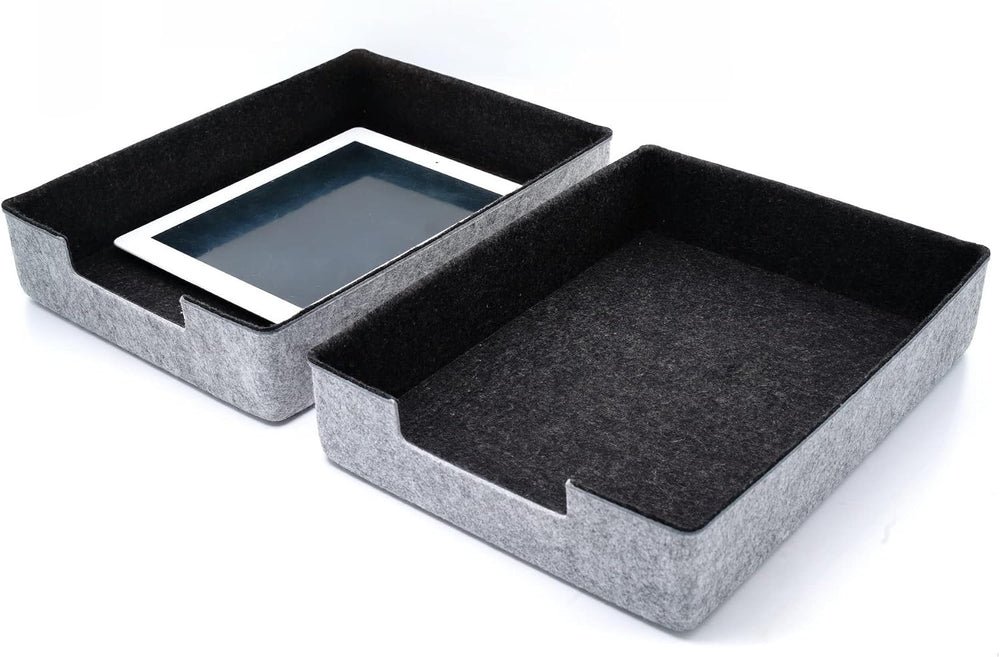 Welaxy Felt Desk Drawer Organizer Trays Charcoal Stackable File Organizer