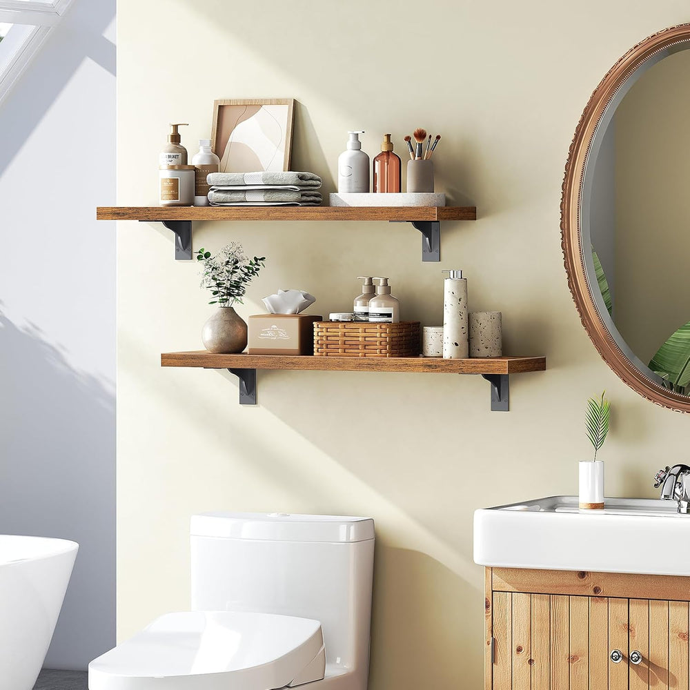 HOOBRO Floating Shelves for Wall, 23.6" Wall Mounted Shelves Set of 2