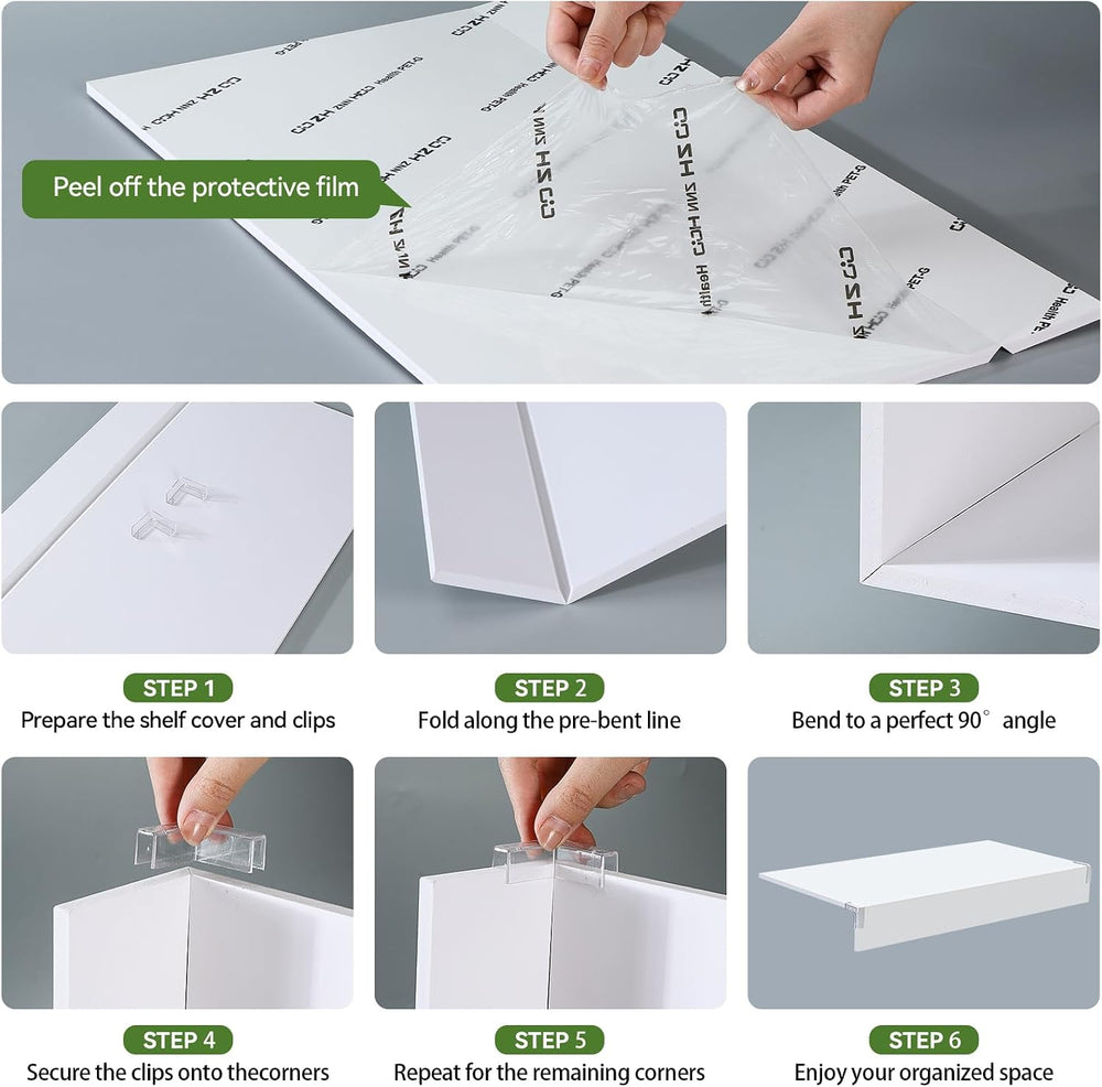 5 Pcs PVC Wire Shelf Covers 33x16 Inch, Wire Rack Covers 0.3 in Thick