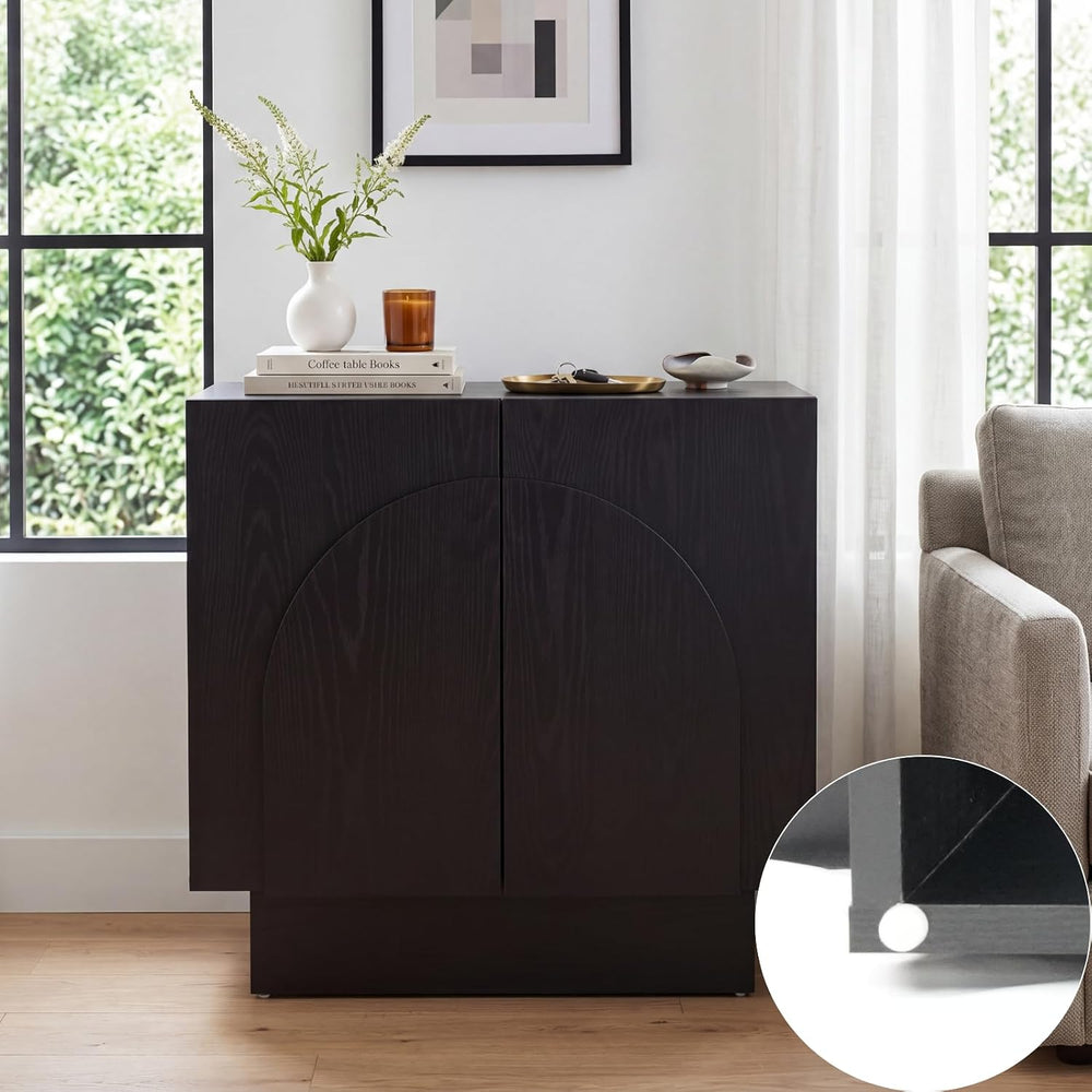 Ya-Home Black Sideboard Buffet Cabinets with Storage, Modern Buffet Coffee Ba...