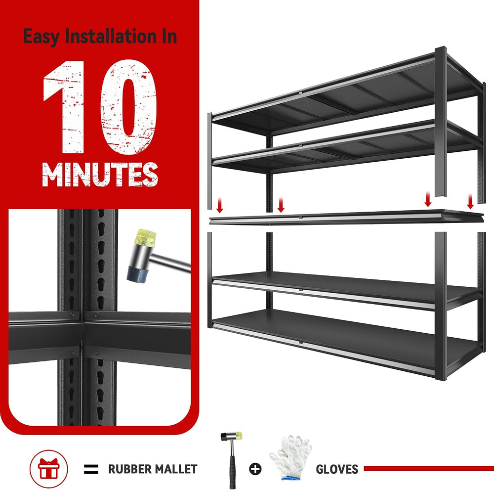 REIBII 78" H Storage Shelves, Garage Shelving Heavy Duty Load 3000LBS, A...