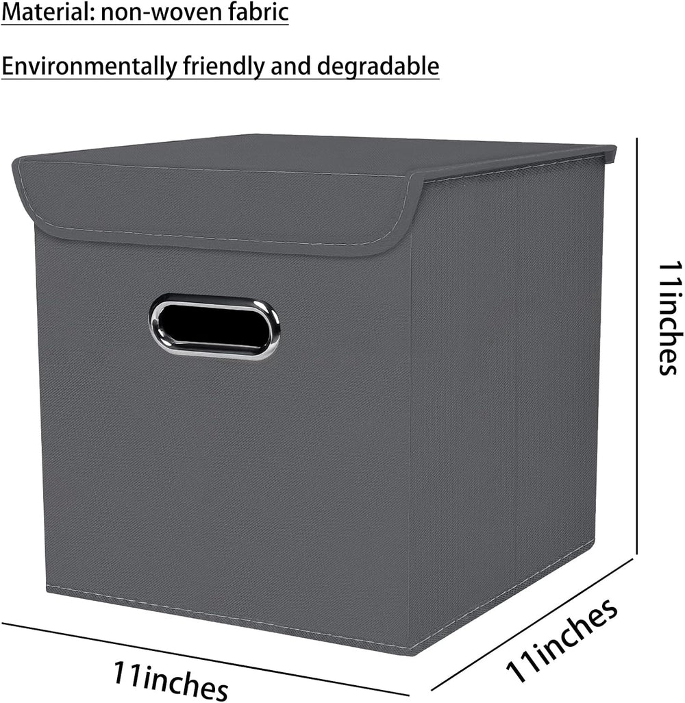 Closet Organizers Fabric Storage Bins With Lids Collapsible Cube Storage Orga...