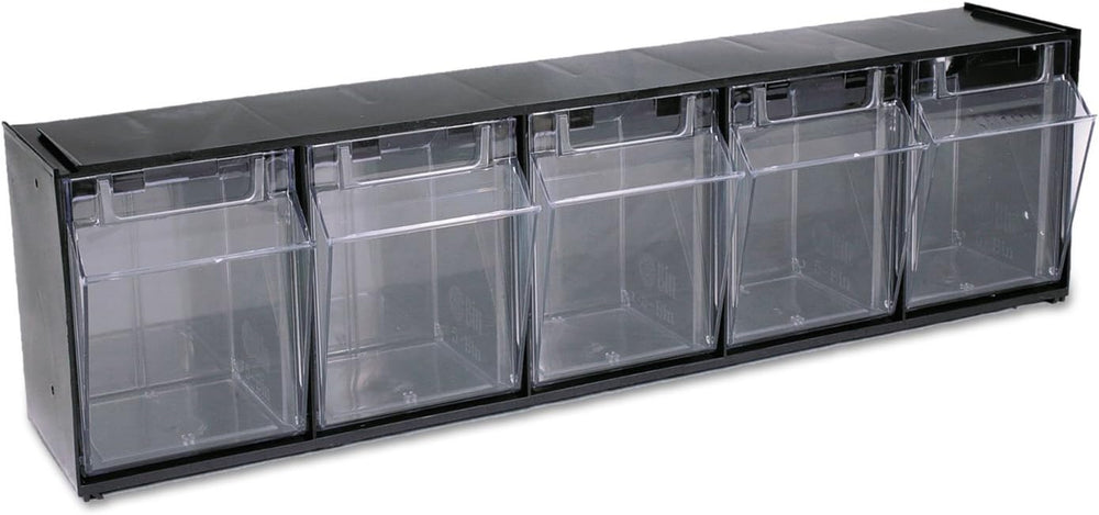 Deflecto 20504OP Five-bin horizontal tilt bin storage system, 23-5/8w x 5-1/4...