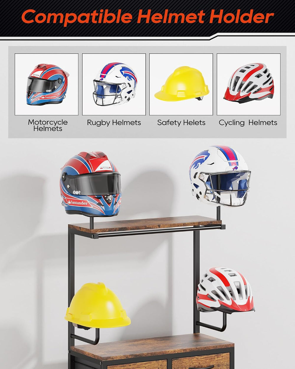 Freestanding Motorcycle Helmet Holder
