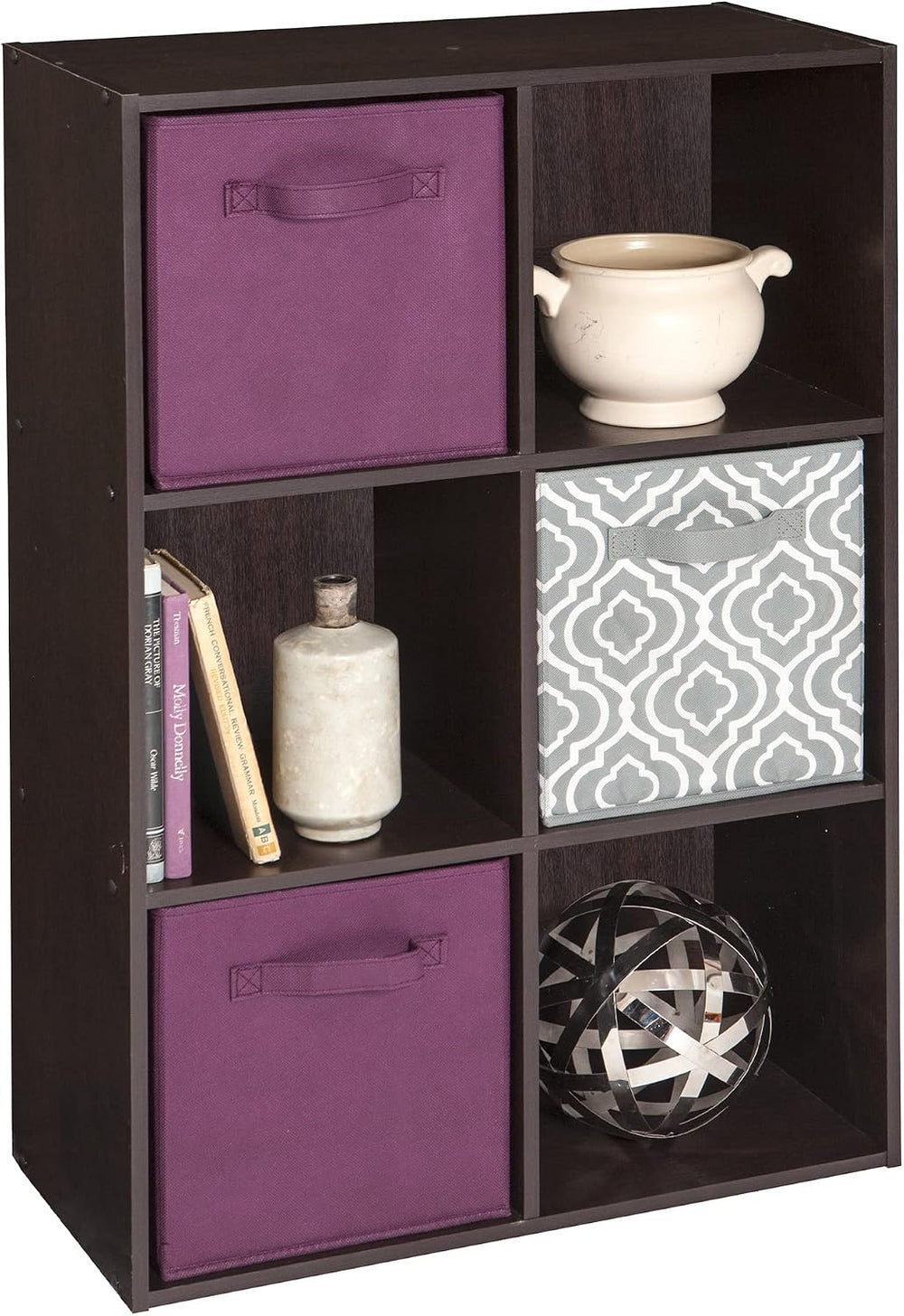 ClosetMaid Cubeicals 6 Cube Storage Shelf Organizer Bookshelf, Stackable, Ver...