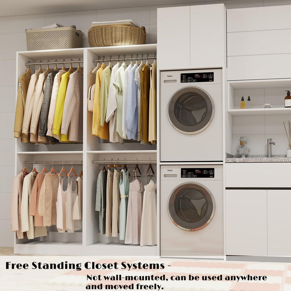 Closet System, 8FT Closet Organizer System Modular Walk-in Closet Freestandin...