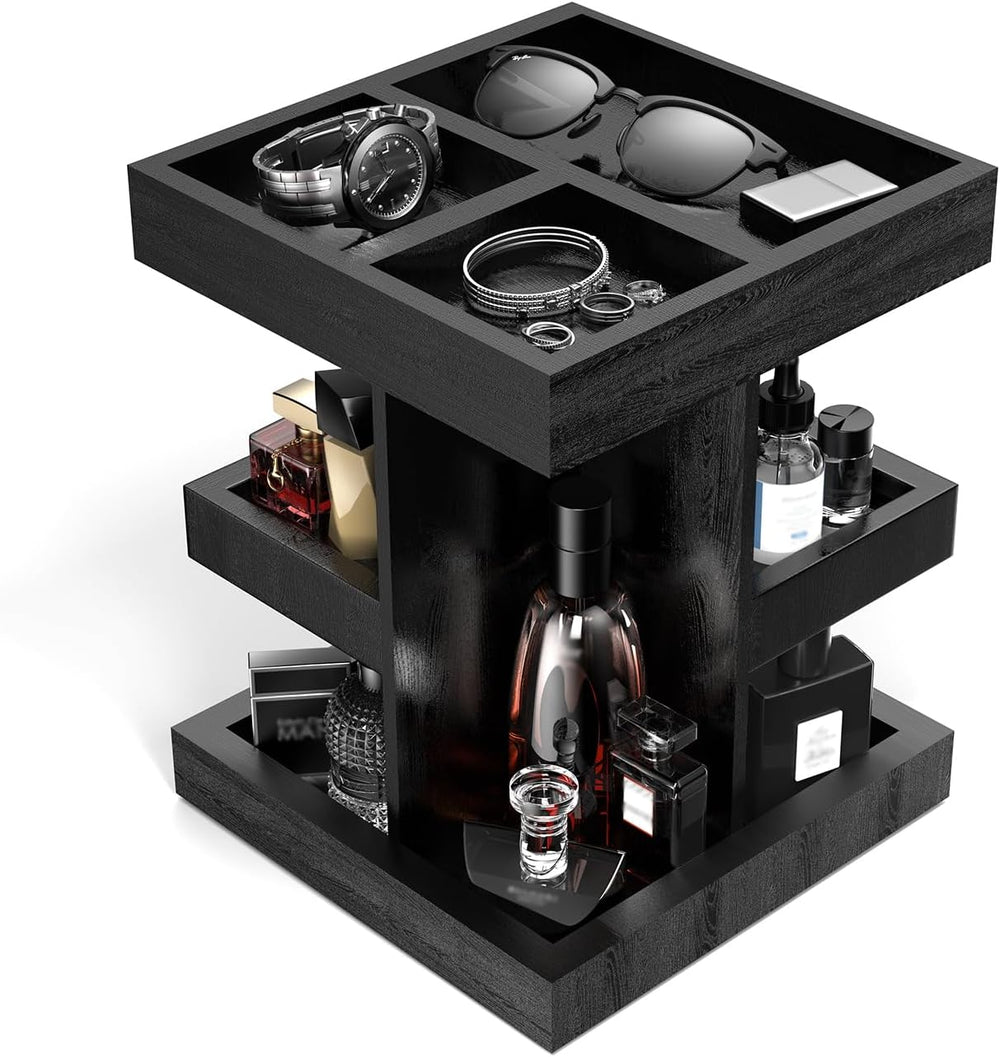 Cologne Organizer for Men with Metal Base, 360° Rotating Perfume Stand Heavy ...