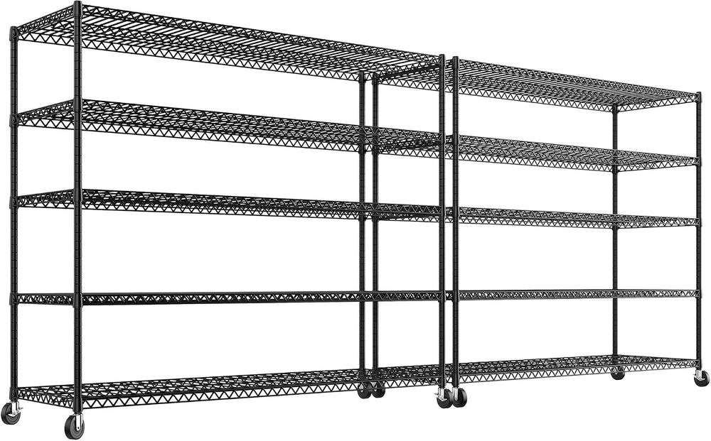 REIBII Storage Shelves 3200 LBS Capacity Wire Shelving with Wheels Heavy Duty...