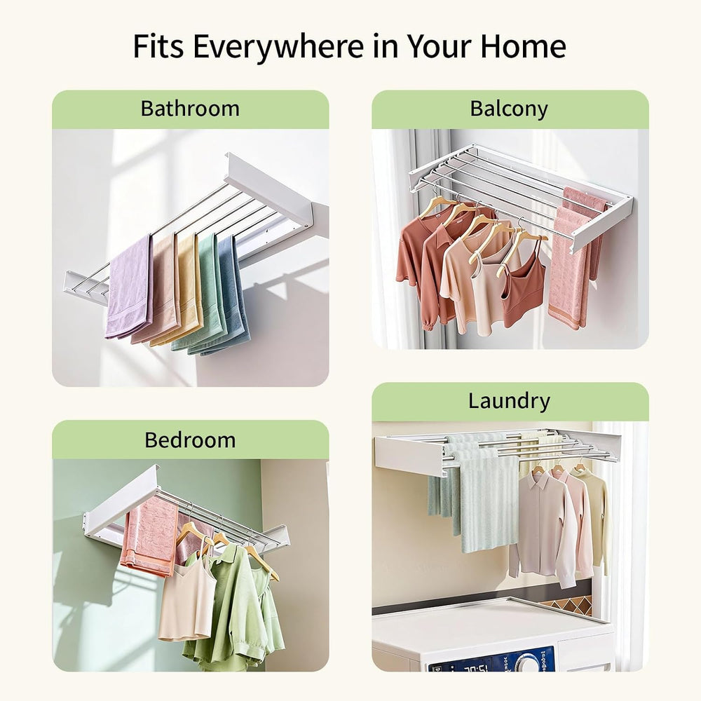 Wall Mounted Clothes Drying Rack 31.5" Foldable, 60 lb for Laundry &...