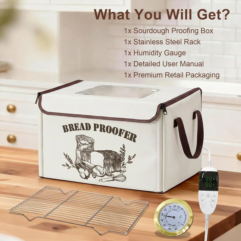 Large Folding Bread Proofing Box, Dough Proofer With 50-113℉Temp Control &amp...
